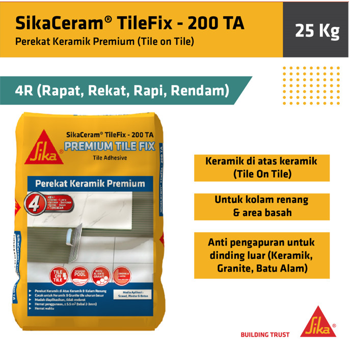 Sika - SikaCeram 200TA Mortar Lem Perekat Keramik Tile On Tile 25Kg