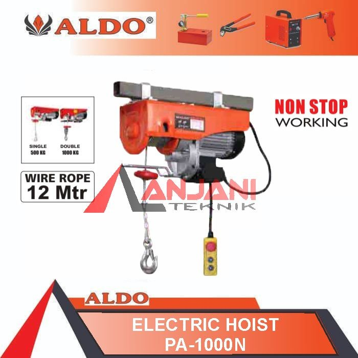 ALDO ELECTRIC HOIST WIRE ROPE 500/1000 KG PA-1000N MESIN KATROL ELEKTRIK LISTRIK KAWAT SELING SLING