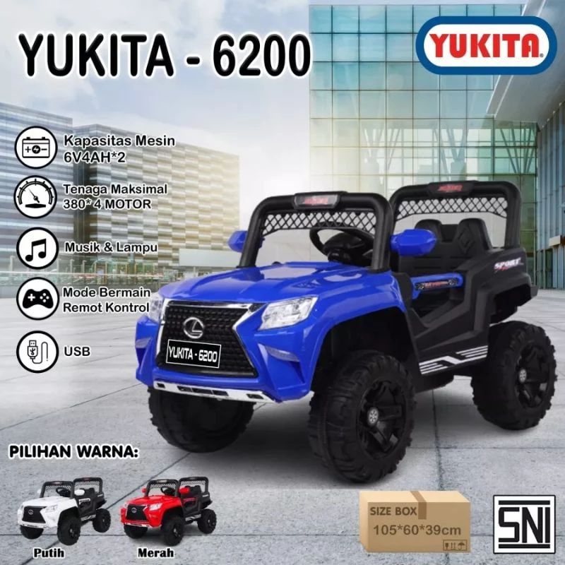 Mainan Mobil Aki Yukita 6200 4WD