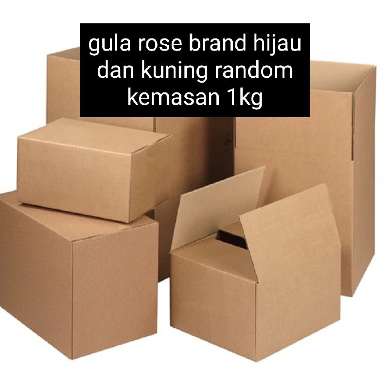 

Kardus gula rose brand 1kg kuning / hijau