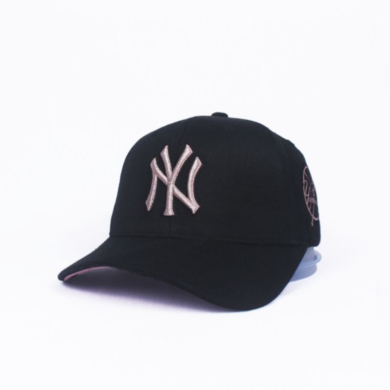 Topi Baseball MLB NY Black Pink Logo OSFA Adjustable Second Murah Original