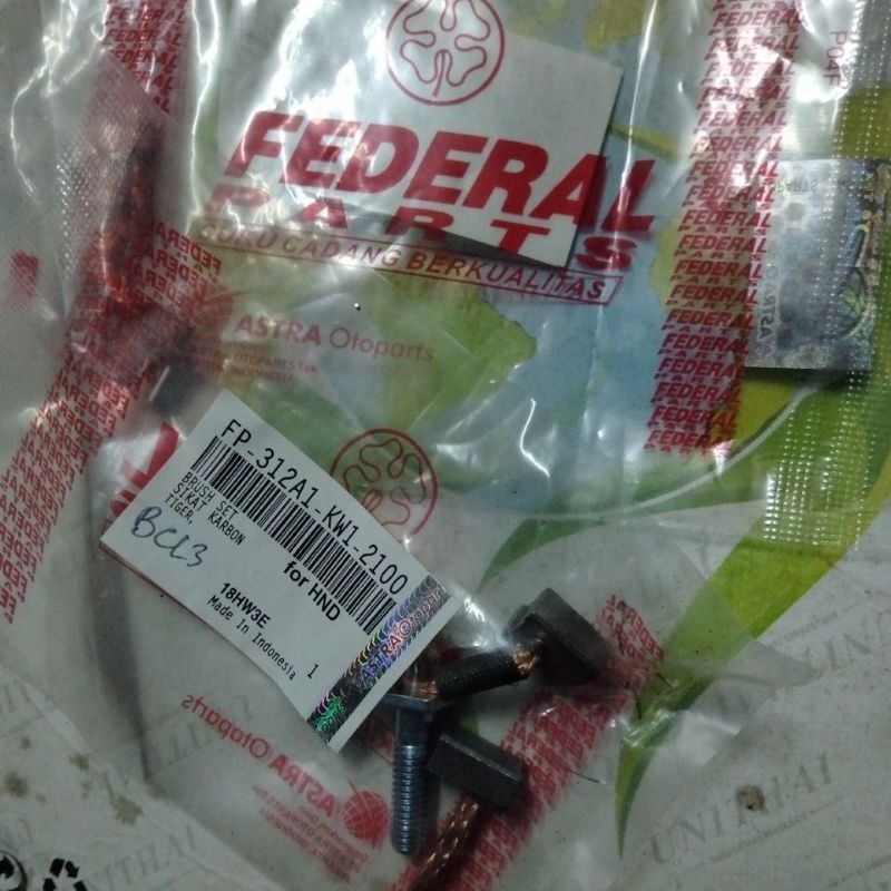 FEDERAL Cool Starter TIGER Kul Stater Tiger Col Brush Set Arang Sikat Carbon FP KW1 100% Genuine Par