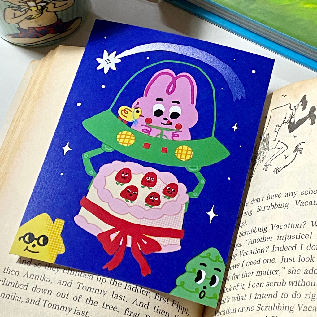 Cake Delivery - Mini Art Print / Greeting Card