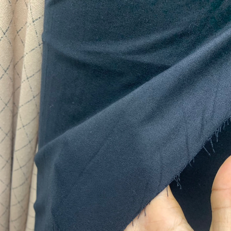 bahan kain semiwoll hitam polos tebal harga meteran