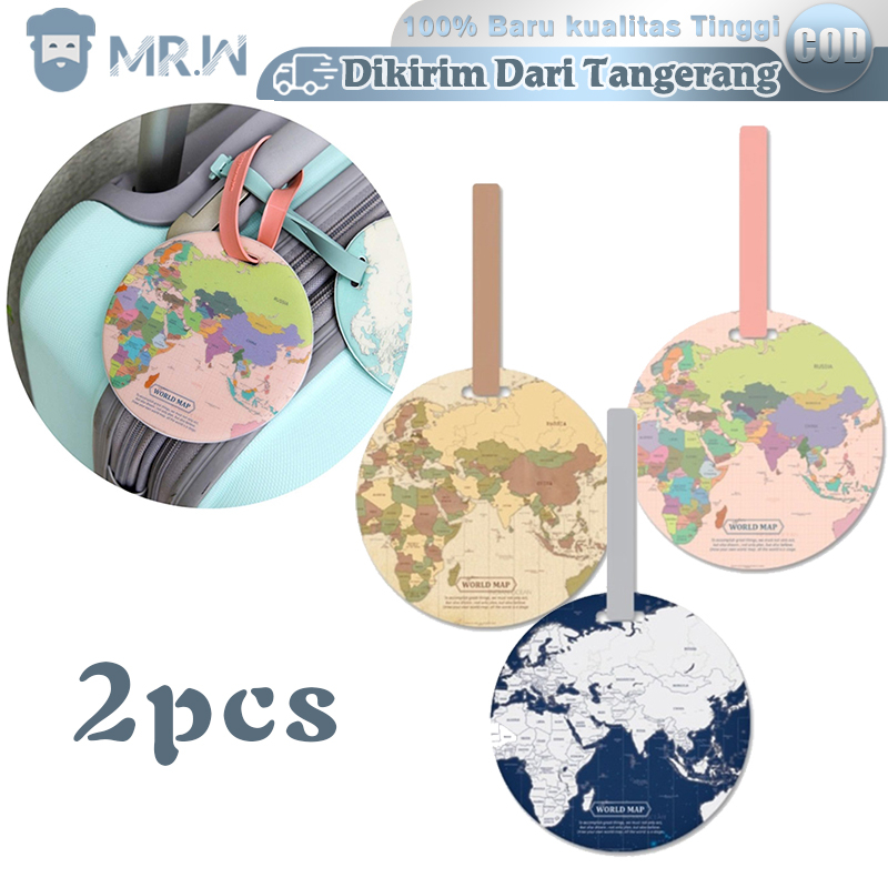 World Map Tag Koper Luggage Tag 2pcs Travel Tag Bag Tag Travel Luggage Tag Label Koper J40