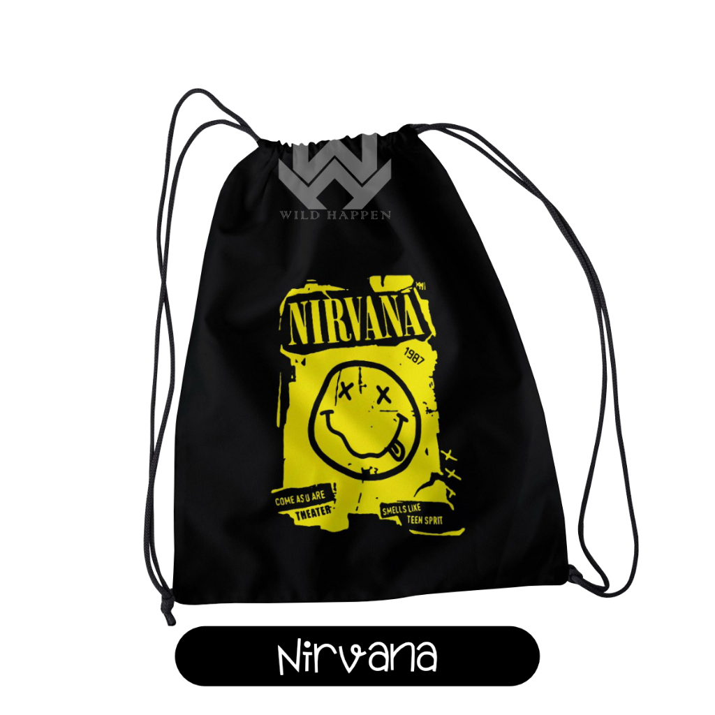 Tas Serut Futsal Gymsack String Bag Tas Olahraga Pria Tas Sepatu Futsal Motif Nirvana