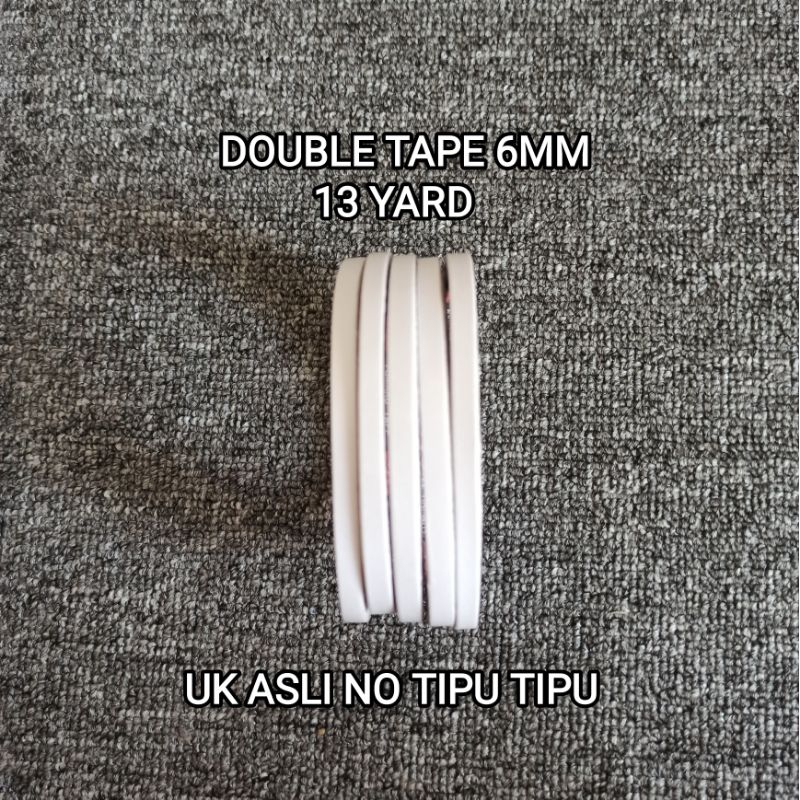 

Double Tape 6mm 1/4 Inch 13 Yard Brand Fumaru / Doble Tip Perekat Bolak Balik