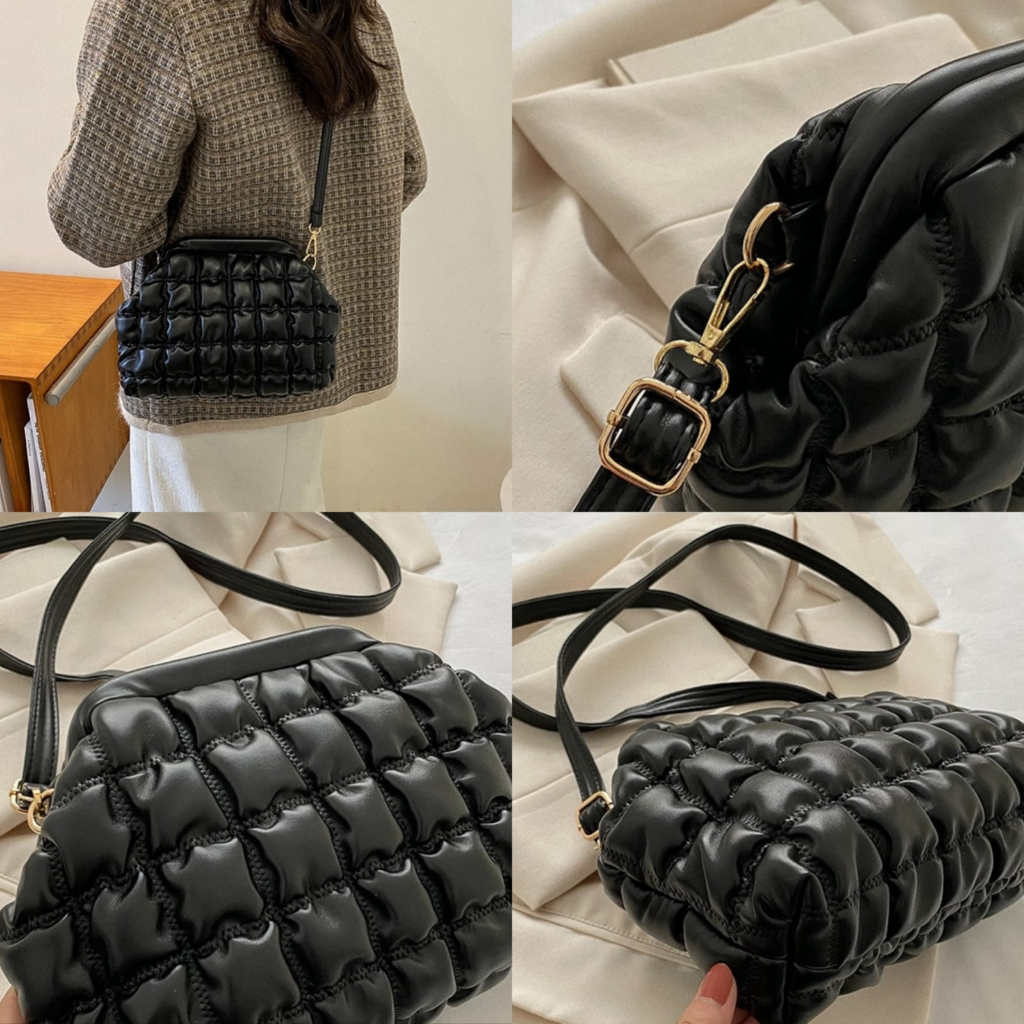 TAS SELEMPANG WANITA TERBARU BRANDED BATAM KOREA IMPORT KULIT HITAM ARABELLA KEKINIAN PILLOW CEWEK MURAH SIMPLE FASHION SHOULDER REMAJA TA881B5 SLING BAG