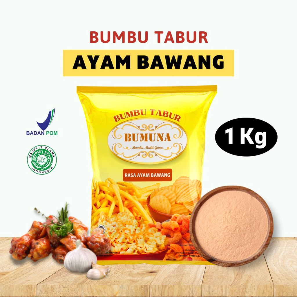 

Bumbu Tabur Ayam Bawang 1 Kg Bumuna / Seasoning Powder / Serbuk Tabur / Bumbu Tabur Cemilan Keripik Kentang Makroni Mie Lidi