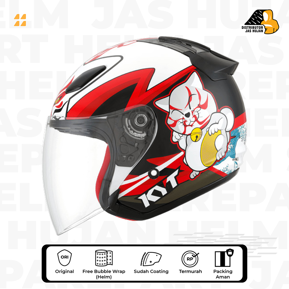 HELM KYT DJ MARU MOTIF SERI CAT KABUKI