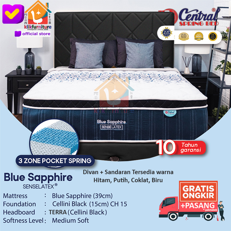 Springbed Central BLUE SAPPHIRE Sense Latex Pocket Sdr Terra