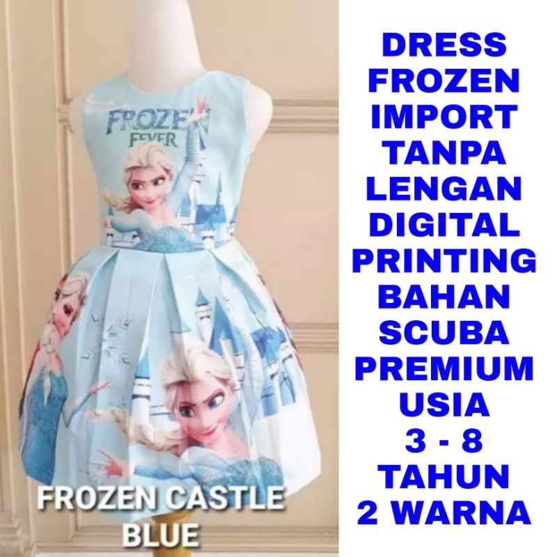 WK DRESS FROZEN IMPORT ULANGTAHUN ULTAH GAUN PESTA KADO