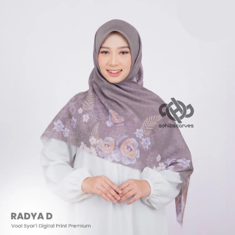 RADYA SERIES - Hijab segiempat Syari Voal motif Premium By Sohib Scarves