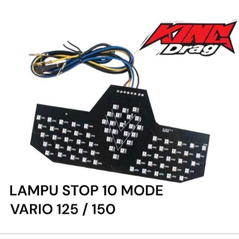 Lampu Stop Import LED Vario 125 Vario 150 New 10 Mode Sesuai Video Lampu LED Belakang Variasi