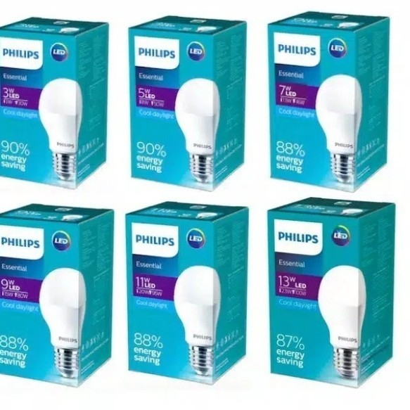 Philips Bohlam Lampu LED Bulb Essential LED Philip E 27 6500 K 11 Watt 11Watt