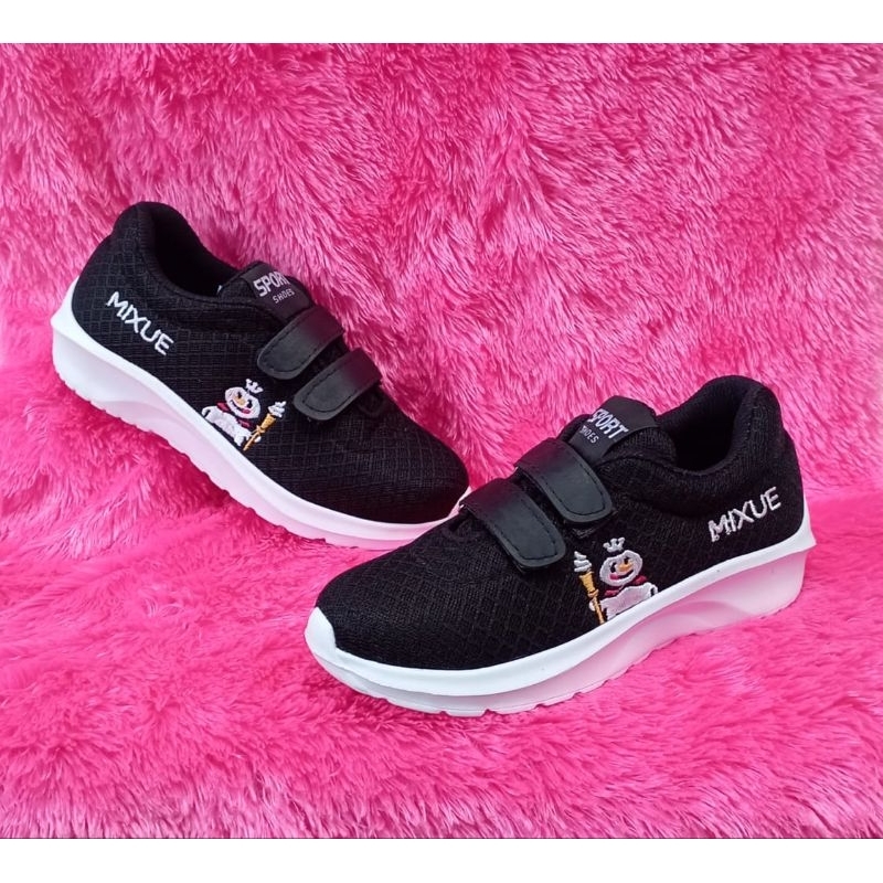 sepatu mixue anak sekolah tanpa tali (Velcro) kualitas premium fashion size 27-38