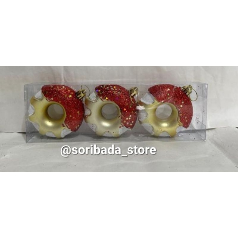 Bola Hiasan Natal | Donat Hiasan Pohon Natal | Dekorasi Pohon Natal