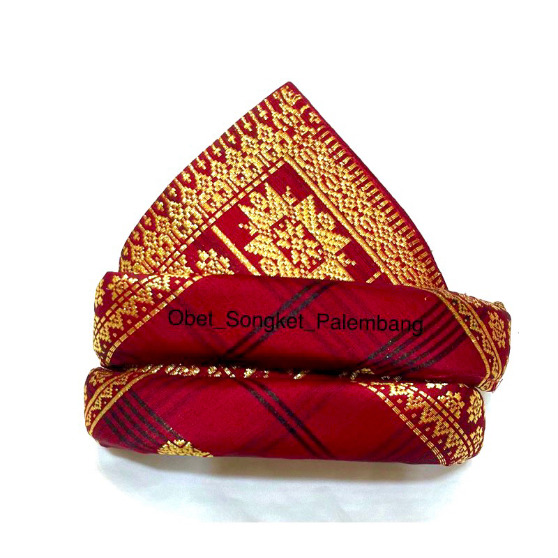 Tanjak Songket Palembang Tenun Tangan Asli / Obet_Songket