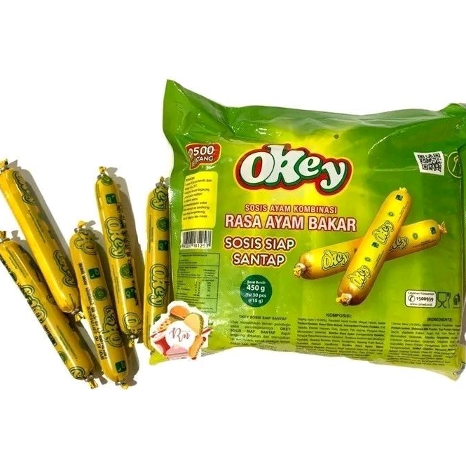 LIVE 1PAK SOSIS OKEY ISI 30 BIJI - SOSIS SIAP MAKAN RASA AYAM BAKAR - SOSIS SIAP MAKAN