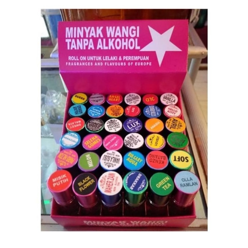 PARFUM PREMIUM ROLL ON 7ML 1BOX ISI 36 BOTOL free kotak box