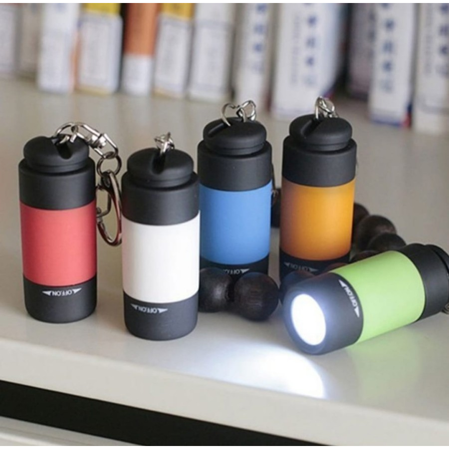 UNIQSTORE Mini torch senter cas mini gantungan kunci senter led cas mini senter - Orange