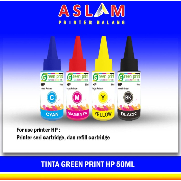 Tinta Hp Green Print 50ml Tinta Refill HP for Printer HP ( 1110 1115 2135 2515 1000 1050 )