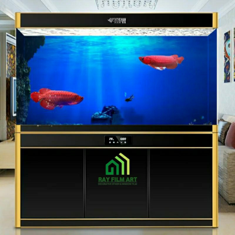 Stiker Aquarium Biru glossy Skotlet Motor Sticker Background