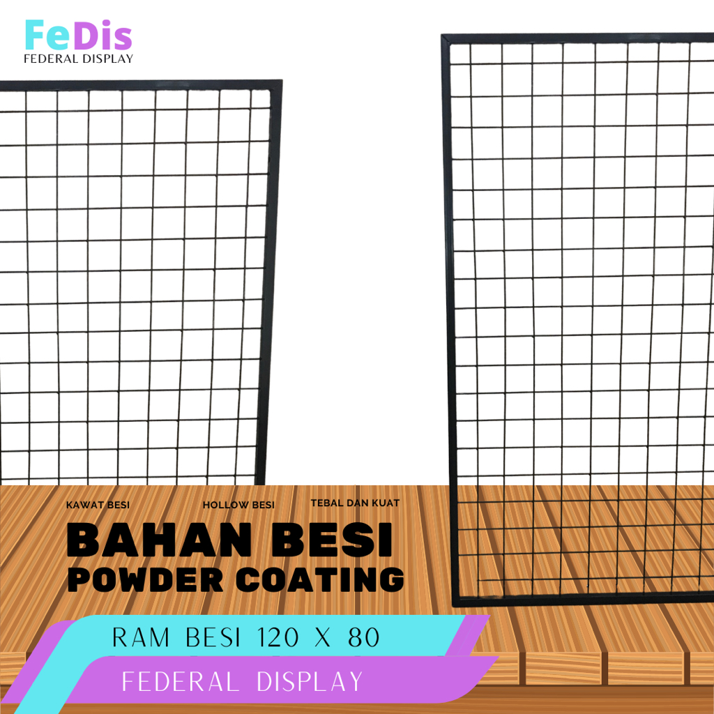 RAM JARING BESI TEBAL COATING 120 x 80