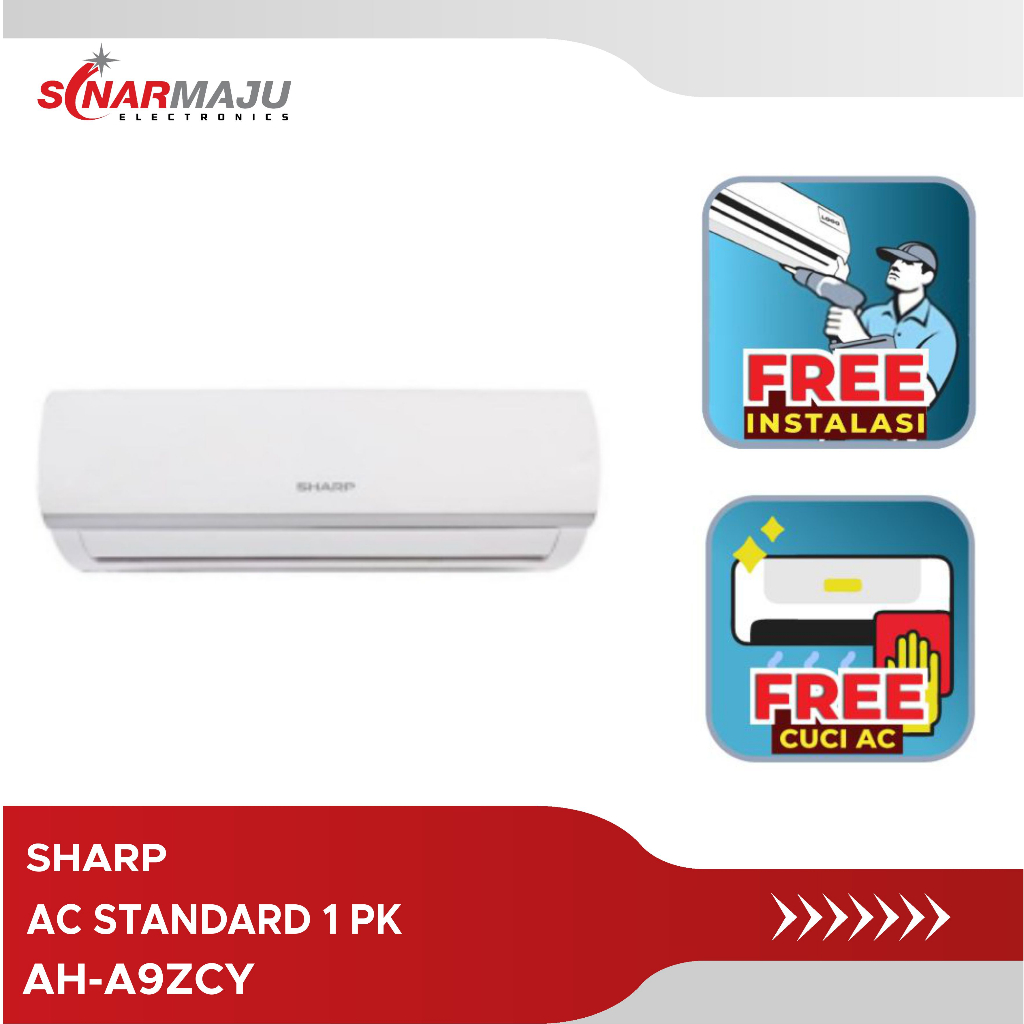 AC Standard Sharp 1 PK FREE INSTALASI AH-A9ZCY AHA9ZCY AH A9ZCY