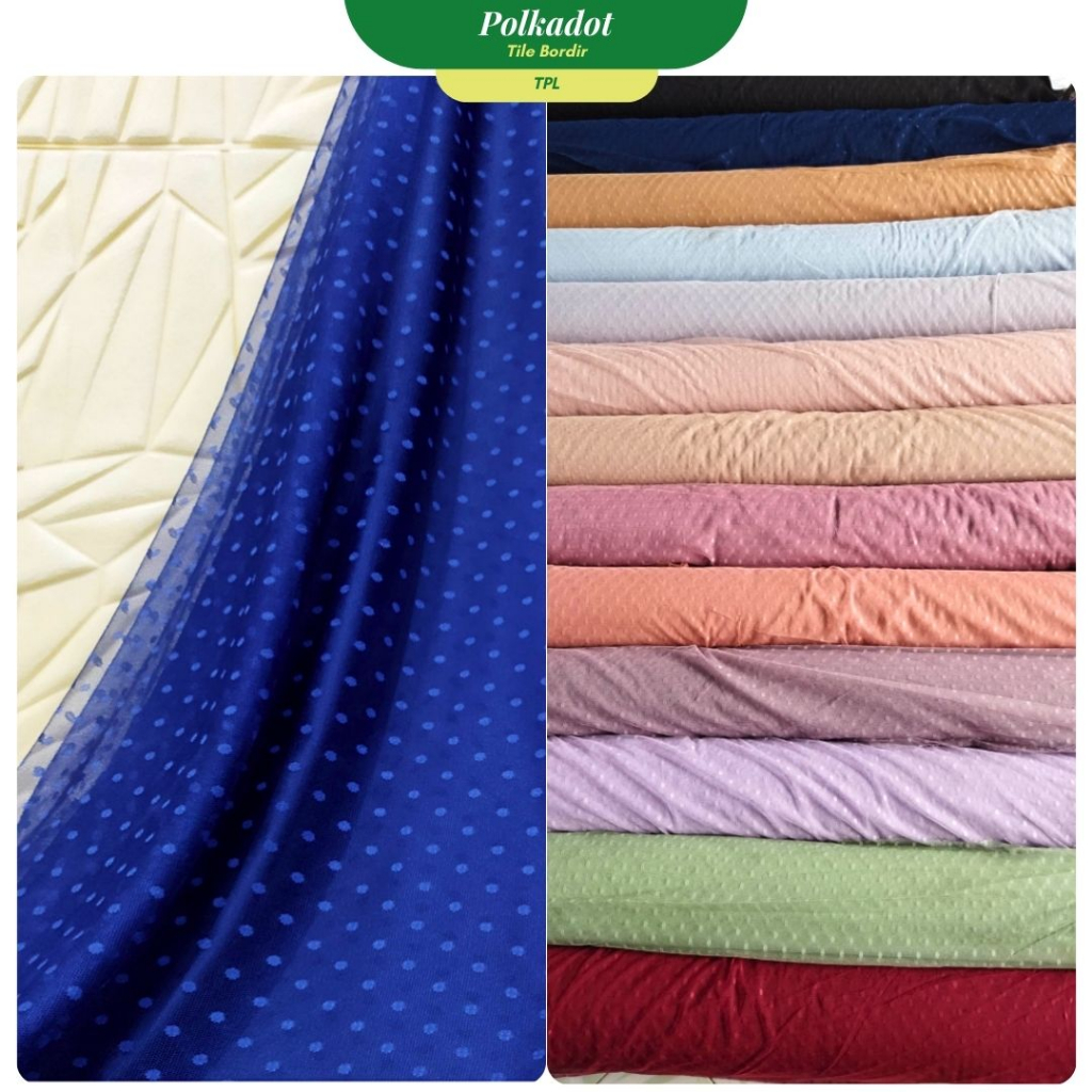 Kain Tile Polkadot Halus Lembut Kebaya Gamis Rok Tutu Murah TPL