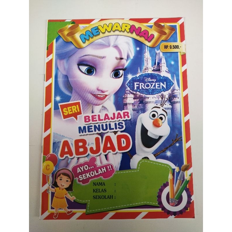 Buku Mewarnai frozen tipis.