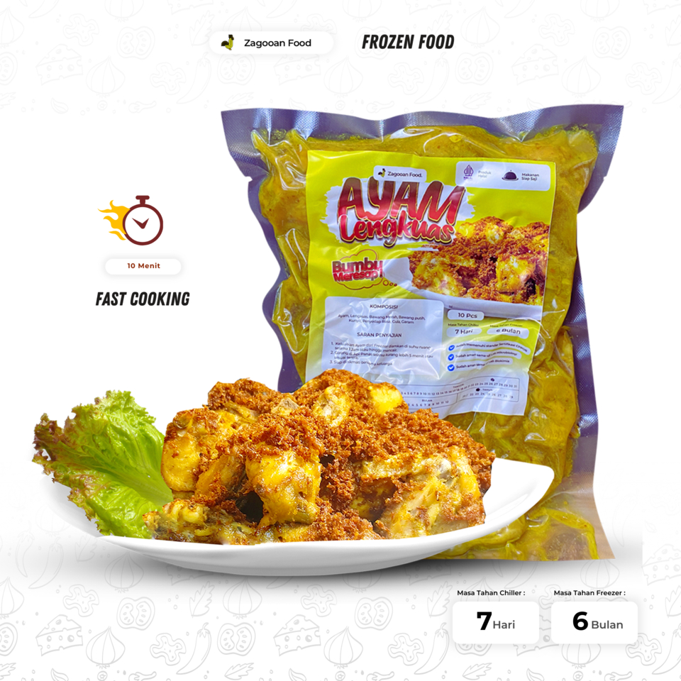 

Ayam Ungkep Lengkuas Ayam Marinasi Zagooan Frozen Food isi 10 Potong 800gr