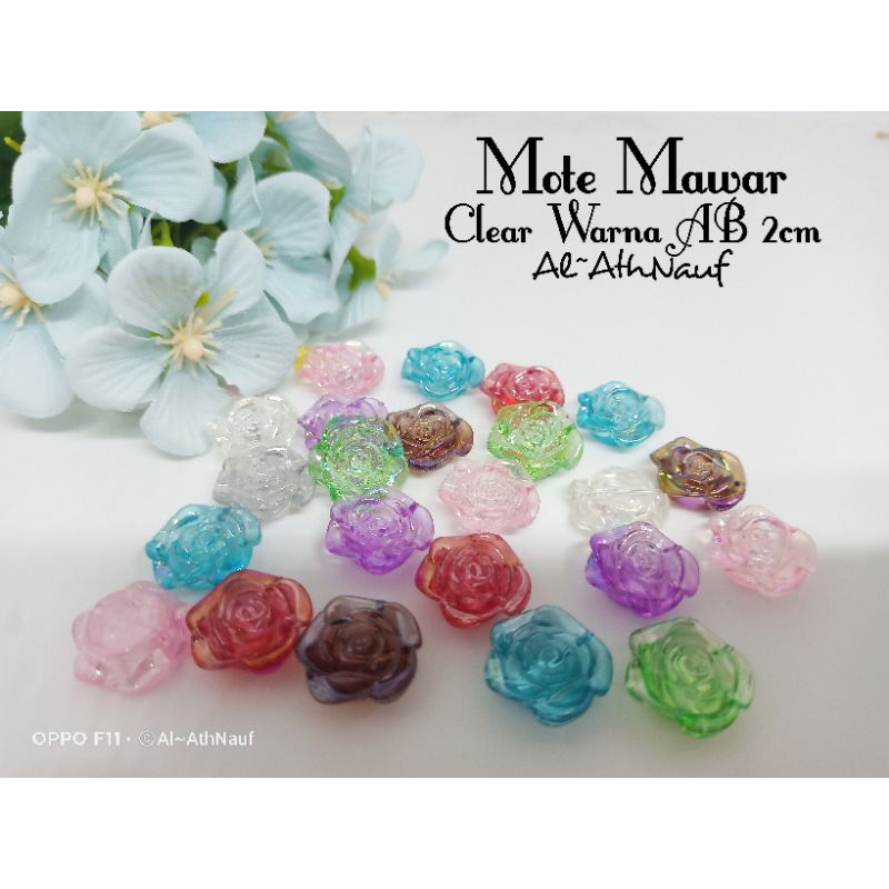 Mote Mawar Clear Warna AB 2cm