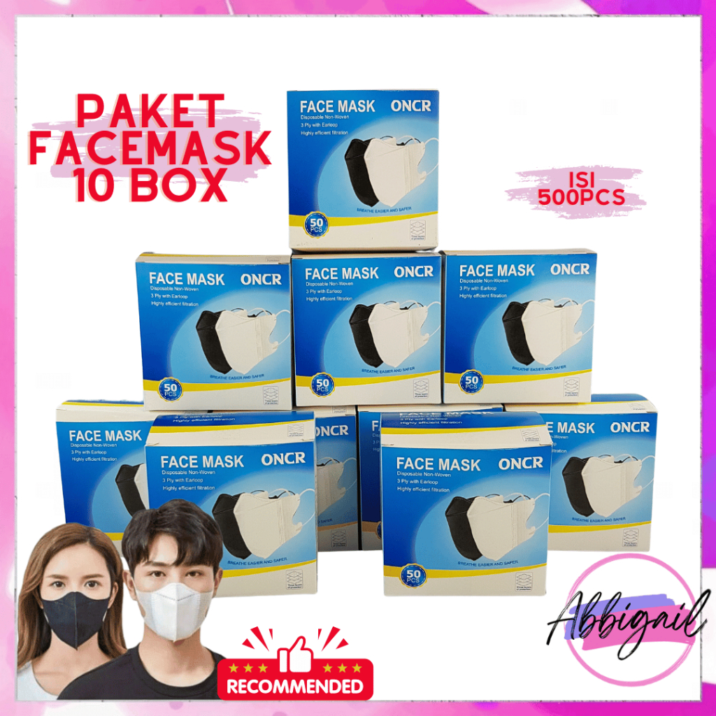 Roselina Delina Abbigail 10 Box (500 Pcs) Paket Hemat Bundle Paket Usaha Masker Duckbill Duckbil