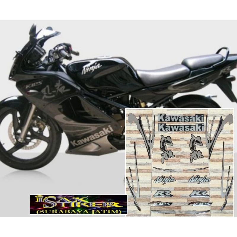 stripping sticker lis standar ori kawasaki ninja RR 150 2010 2011 warna hitam