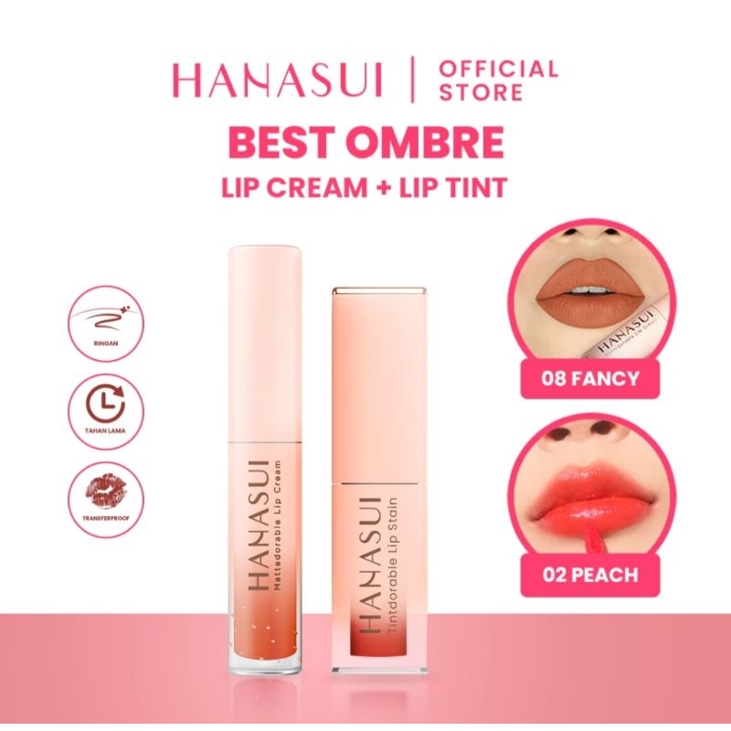 TEMBUS MURAH OMBRE LIPTIN HANASUI+LIPCREAM HANASUI
