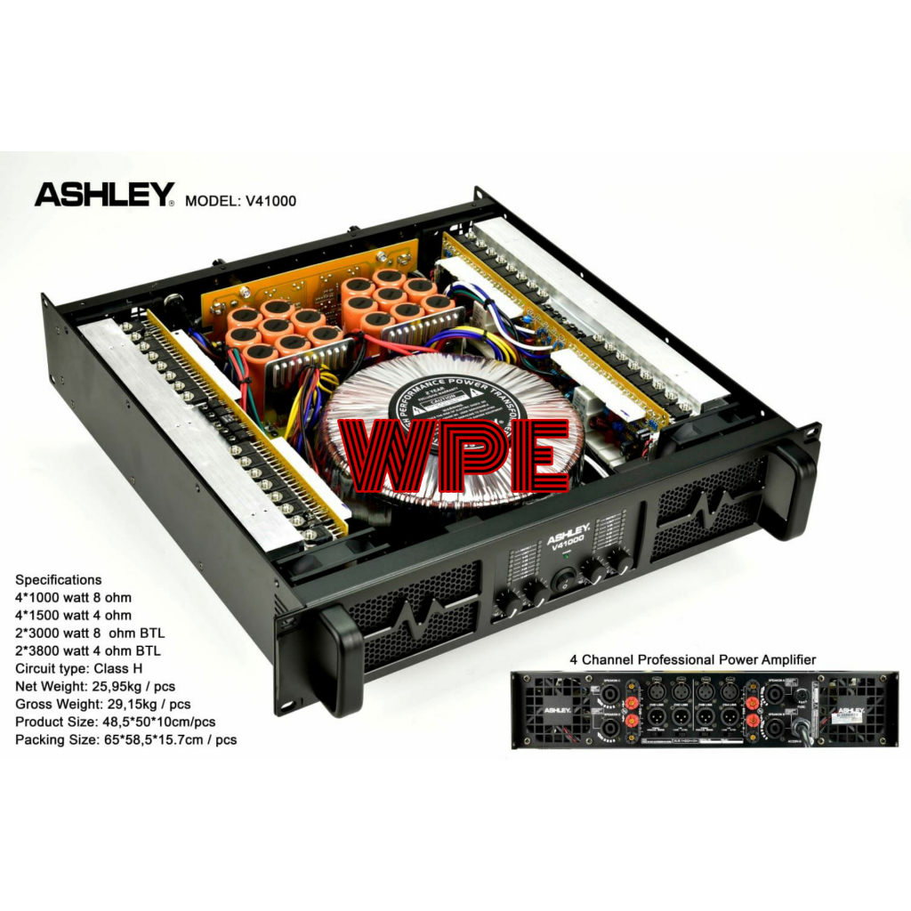 power amplifier ashley v41000 v 41000 original