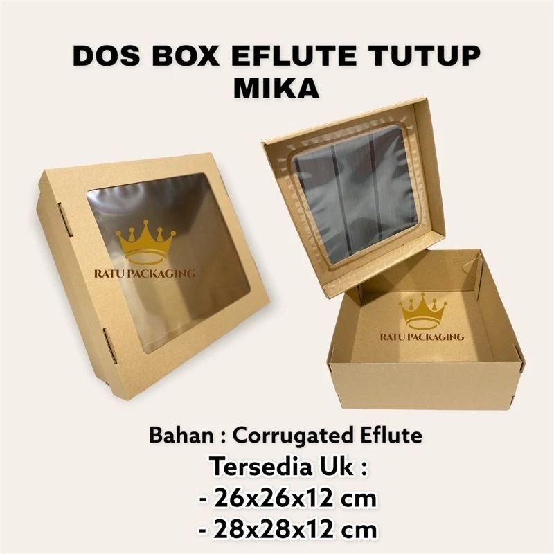 

[10PCS] RATU | Dos EFLUTE WINDOW TUTUP PISAH TINGGI 12CM Kardus Box Kotak Hampers Souvenir