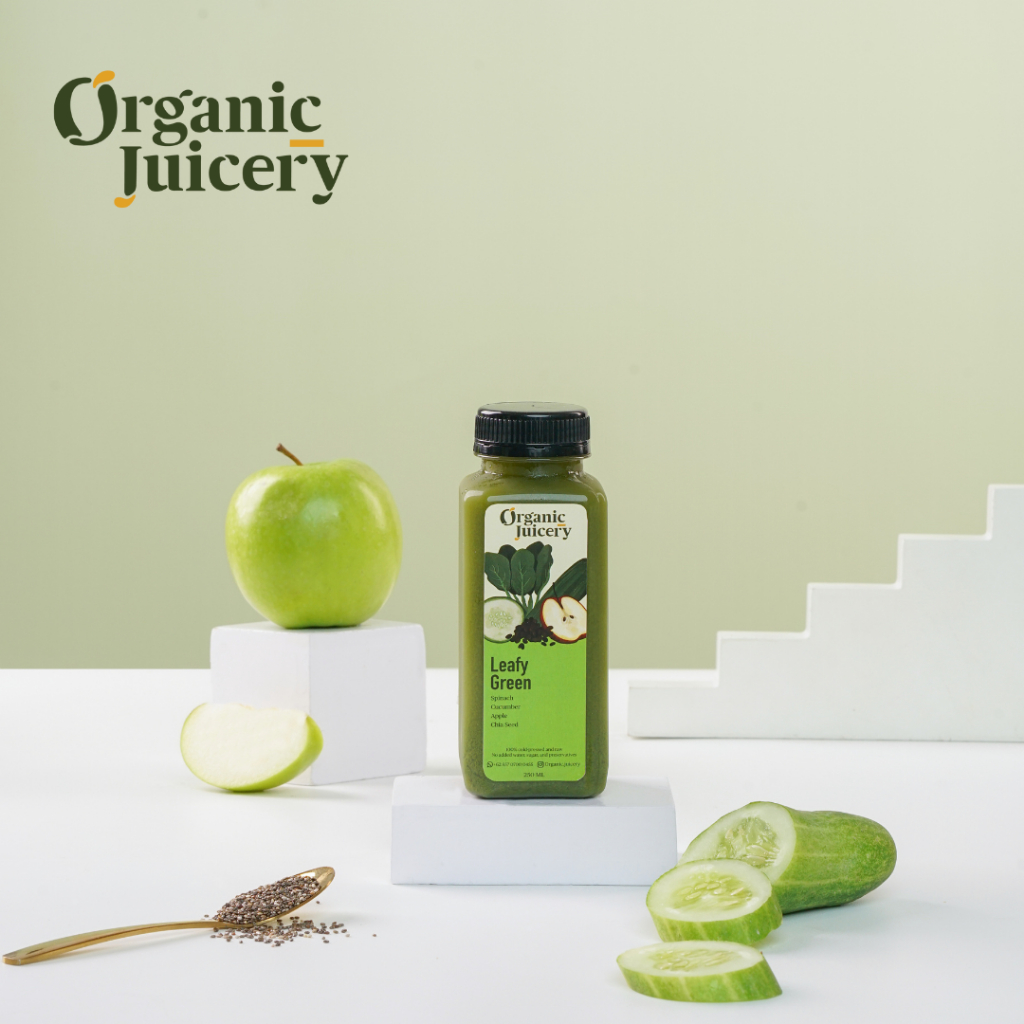 

Leafy Green 500ml | Cold Pressed Juice Bayam Apel Timun Chia Seed