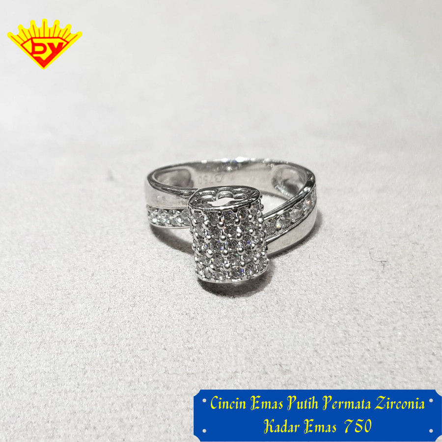 Cincin Emas Putih Kadar Emas 750