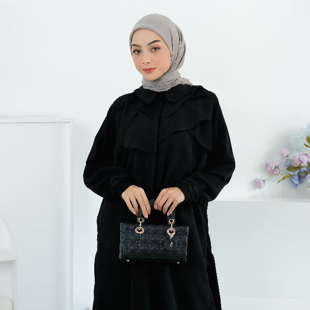 Eleanorre Rabiya Black Tunic Atasan Muslim Wanita
