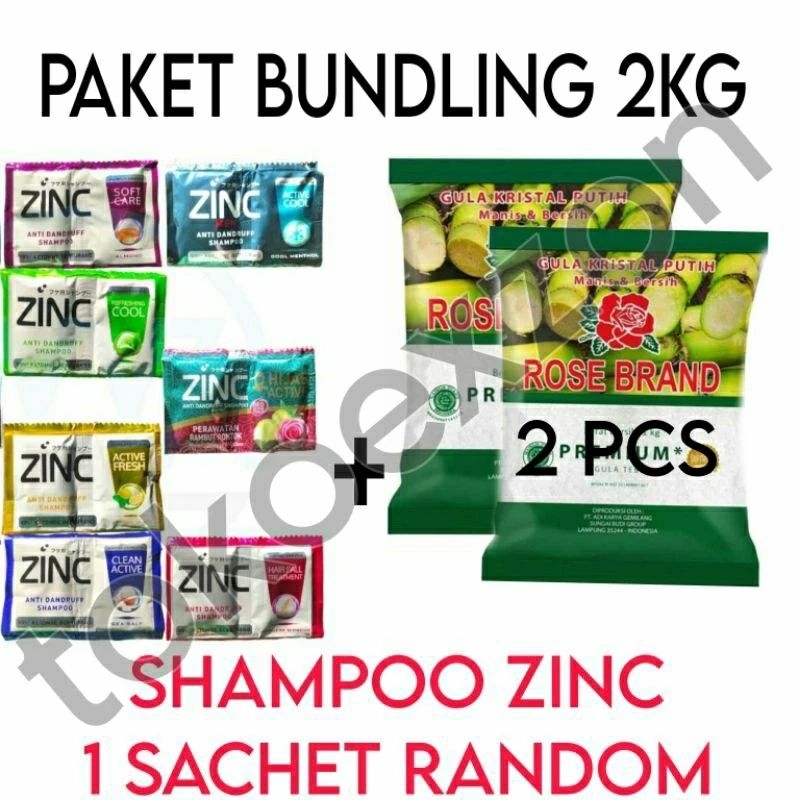 ZINC SHAMPOO SACHET BUNDLING Gula Rosbren Hijau 2 PC