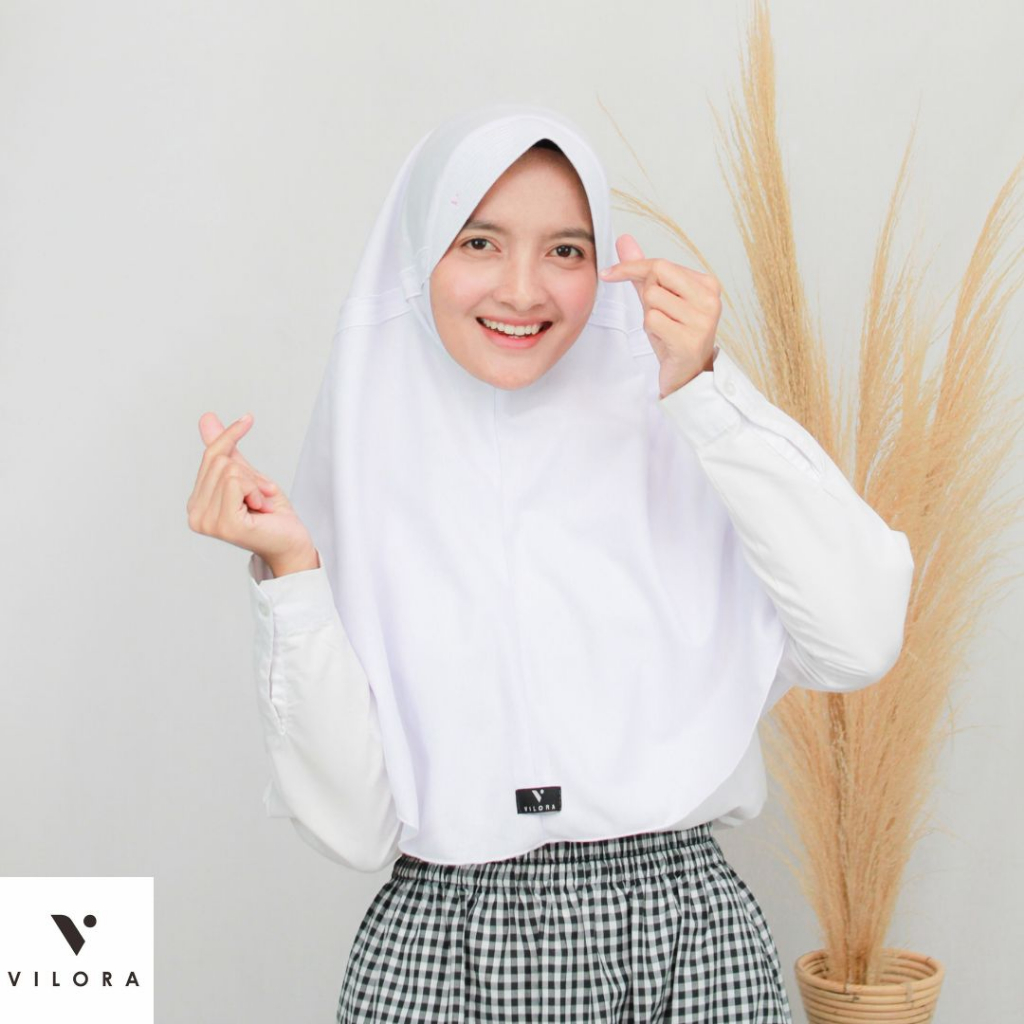 ♥️VILORAA hijab instan hijab anak sekolah SD SMP SMA hijab serut anak sekolah PUTIH merk ori vilora
