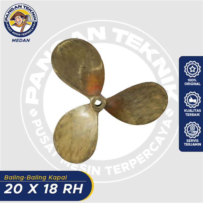 Kipas Propeller Kapal 3 Daun 20 x 18 RH | Baling baling Kapal