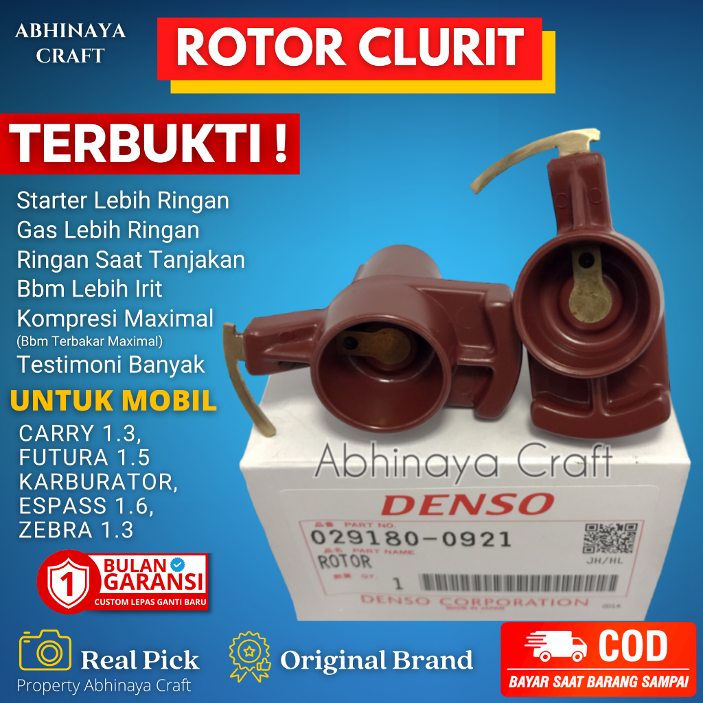 ROTOR CLURIT/ROTOR PACUL CARRY 1.3 FUTURA, ESPASS 1.6, ZEBRA 1.3 ROTOR DELCO ROTOR CUSTOM ROTOR RAPI