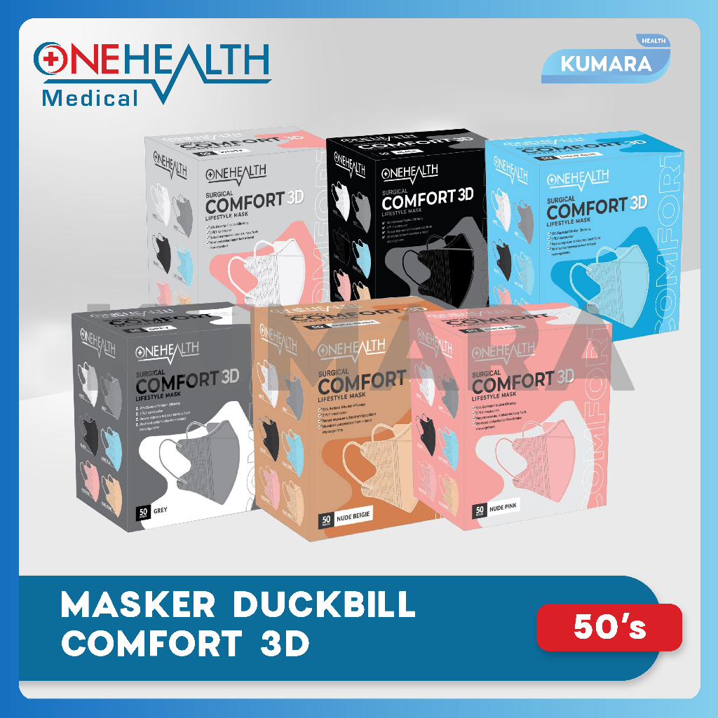 ONEHEALTH - Masker Duckbill Comfort 3D isi 50's