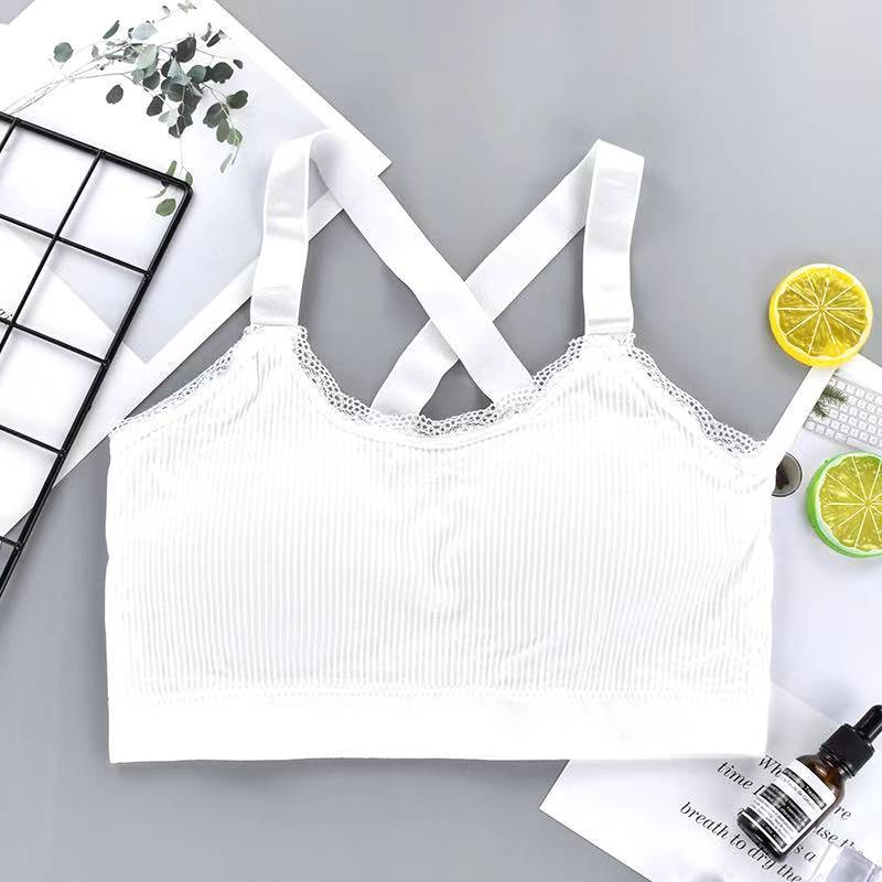 Pakaian Dalam Wanita Bra Polos Yoga Bra Push Up Tanpa Kawat Sport Bra-bra-13 Putih