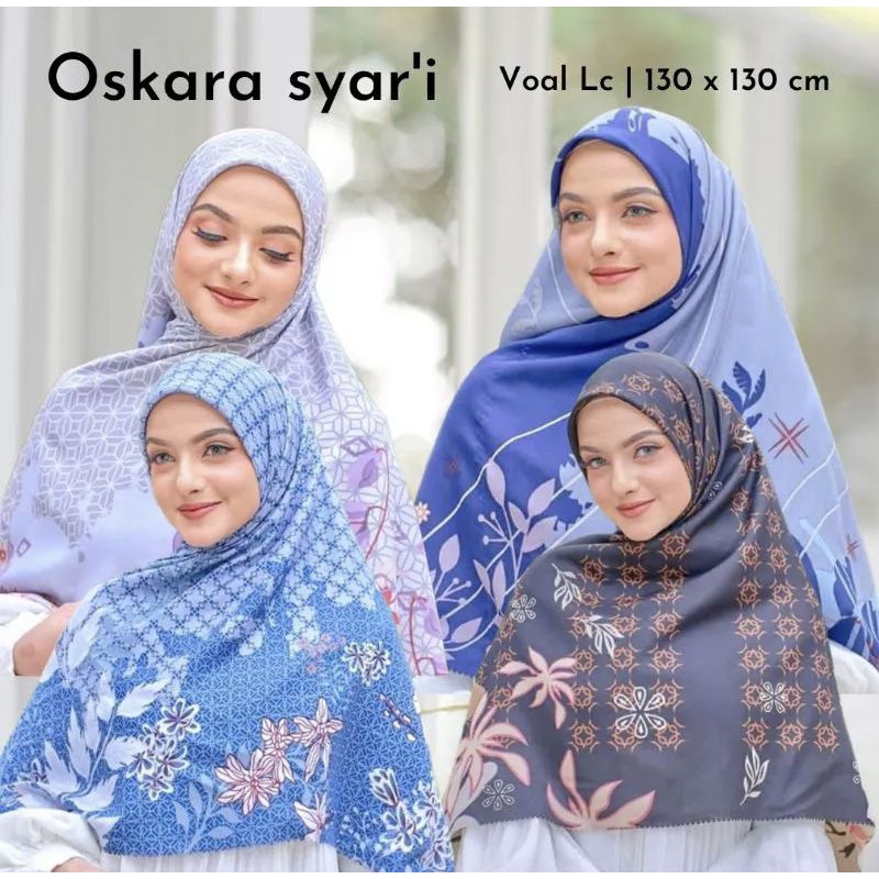 Azara syari 130x130/S4 Jumbo/Oskara Syari motif/jilbab segi empat motif jumbo/Azara jumbo/segi empat