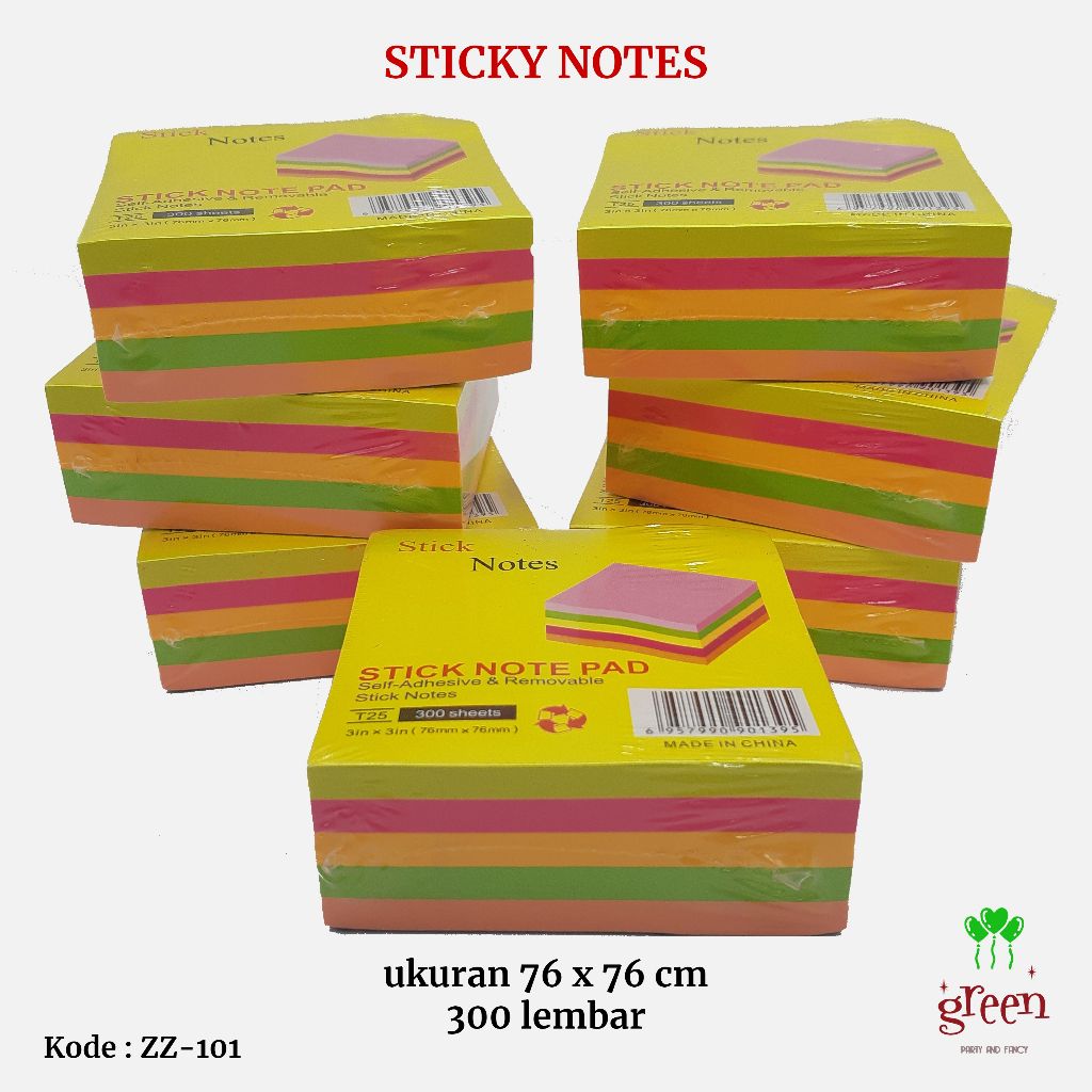 

Sticky notes 300 lembar 7,6 x 7,6 cm Memo Stick Memo Kertas memo Kertas Index