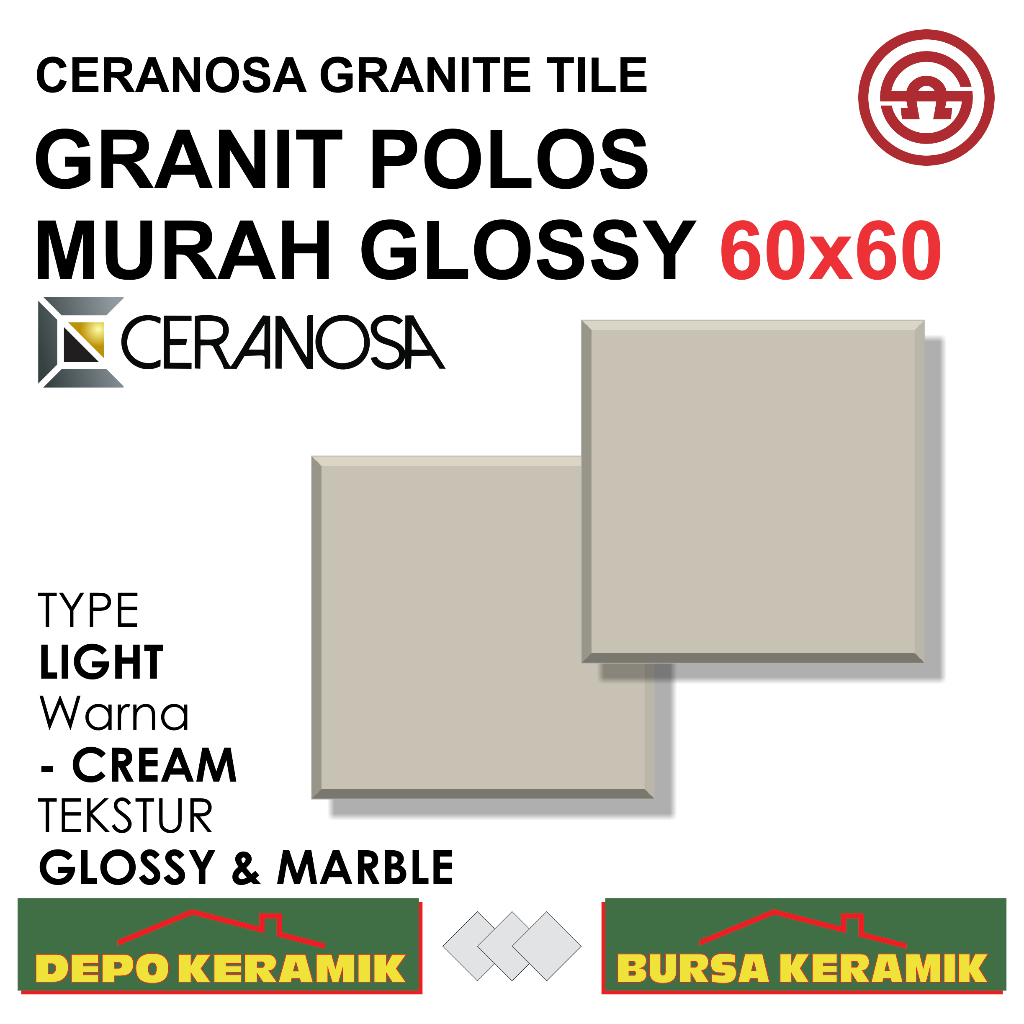 Granit Polos 60x60 LIGHT BROWN -CERANOSA- Glossy&Unpolished